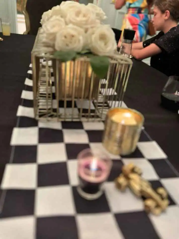 table decorations for a race car-themed party