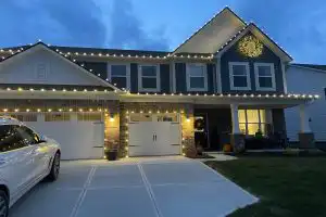 House Decorated with Vibrant Christmas Lights