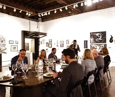 Corporate guests attending a Chefski chef-led event in Carmel, Indiana