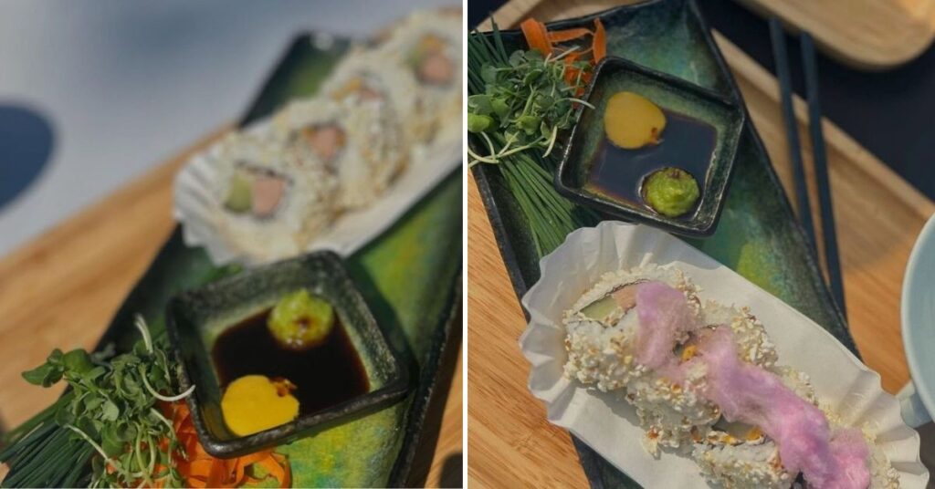 Midway Maki Dog sushi roll by Indianapolis personal chef Chefski at Indiana State Fair Food Fight Title: Midway Maki Dog Sushi Roll – Chefski
