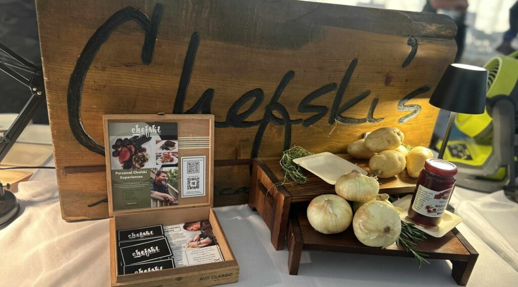 Chefski at the World Food Championships Perfect Bite Challenge showcasing Duck Duck Pierogi, inspired by Polish heritage