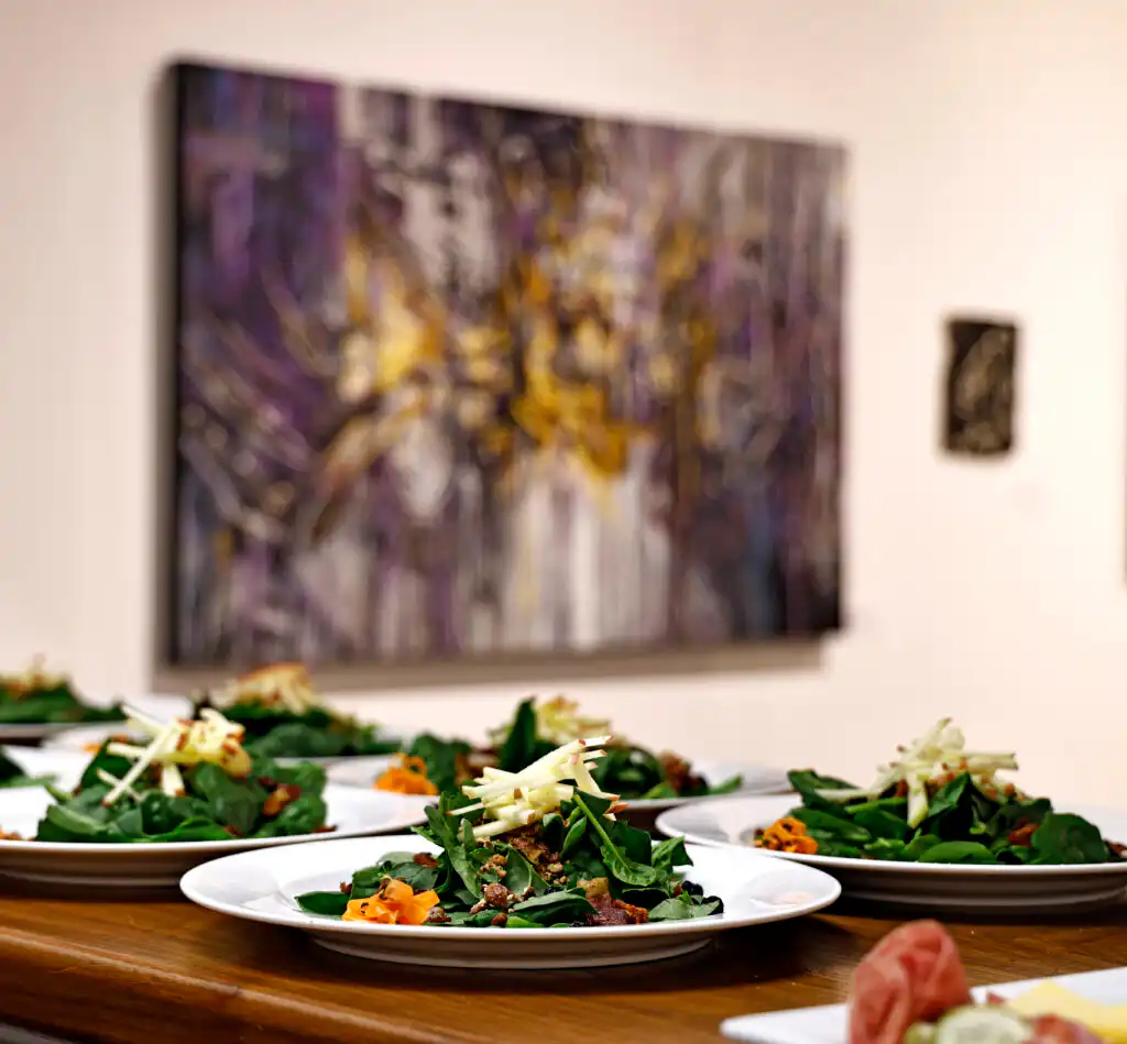 Fresh Spinach Salad With Julienned Apples Served At A Chefski Corporate Catering And Fine Dining Event In Indianapolis