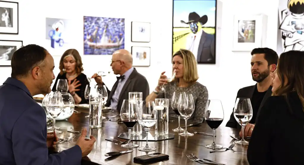 Corporate executives gathered for a Chefski Fireside Ideas Dinner focused on conversation and connection